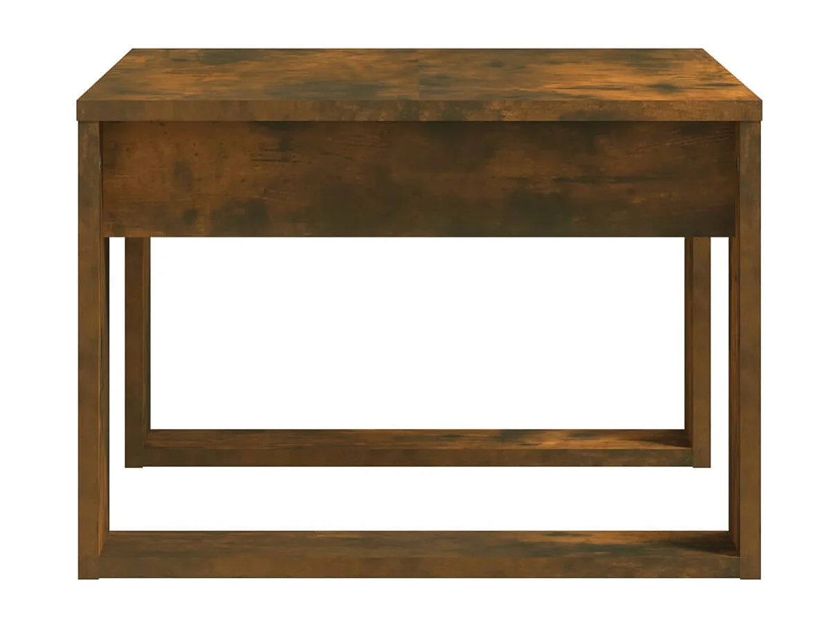 Bijzettafel 50x50x35 cm bewerkt hout gerookt eikenkleurig