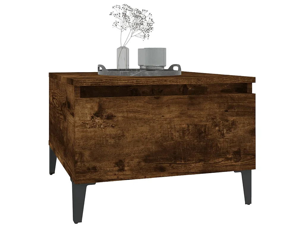 Table d'appoint Chêne fumé 50x46x35 cm Bois d'ingénierie