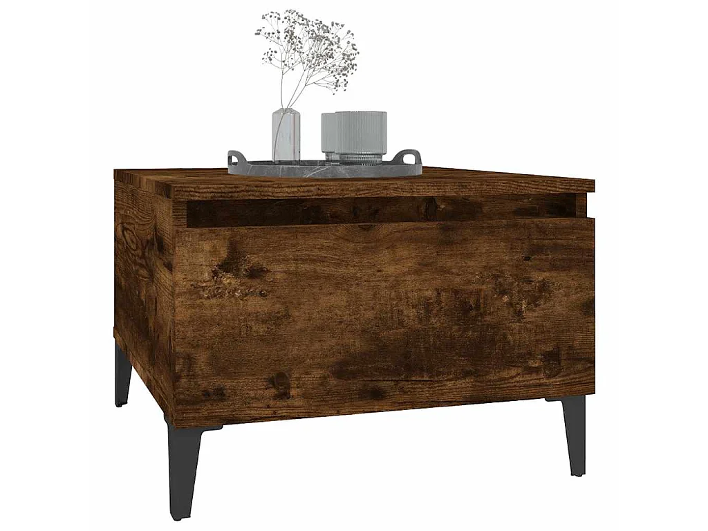 Table d'appoint Chêne fumé 50x46x35 cm Bois d'ingénierie