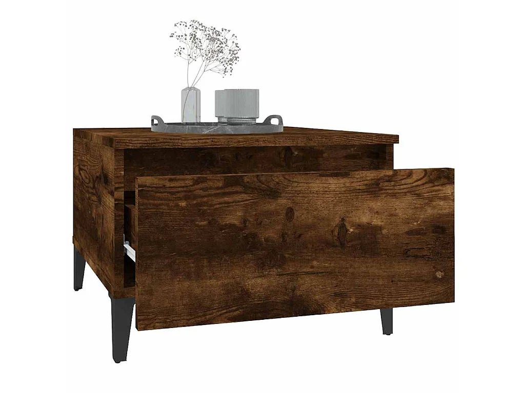 Table d'appoint Chêne fumé 50x46x35 cm Bois d'ingénierie