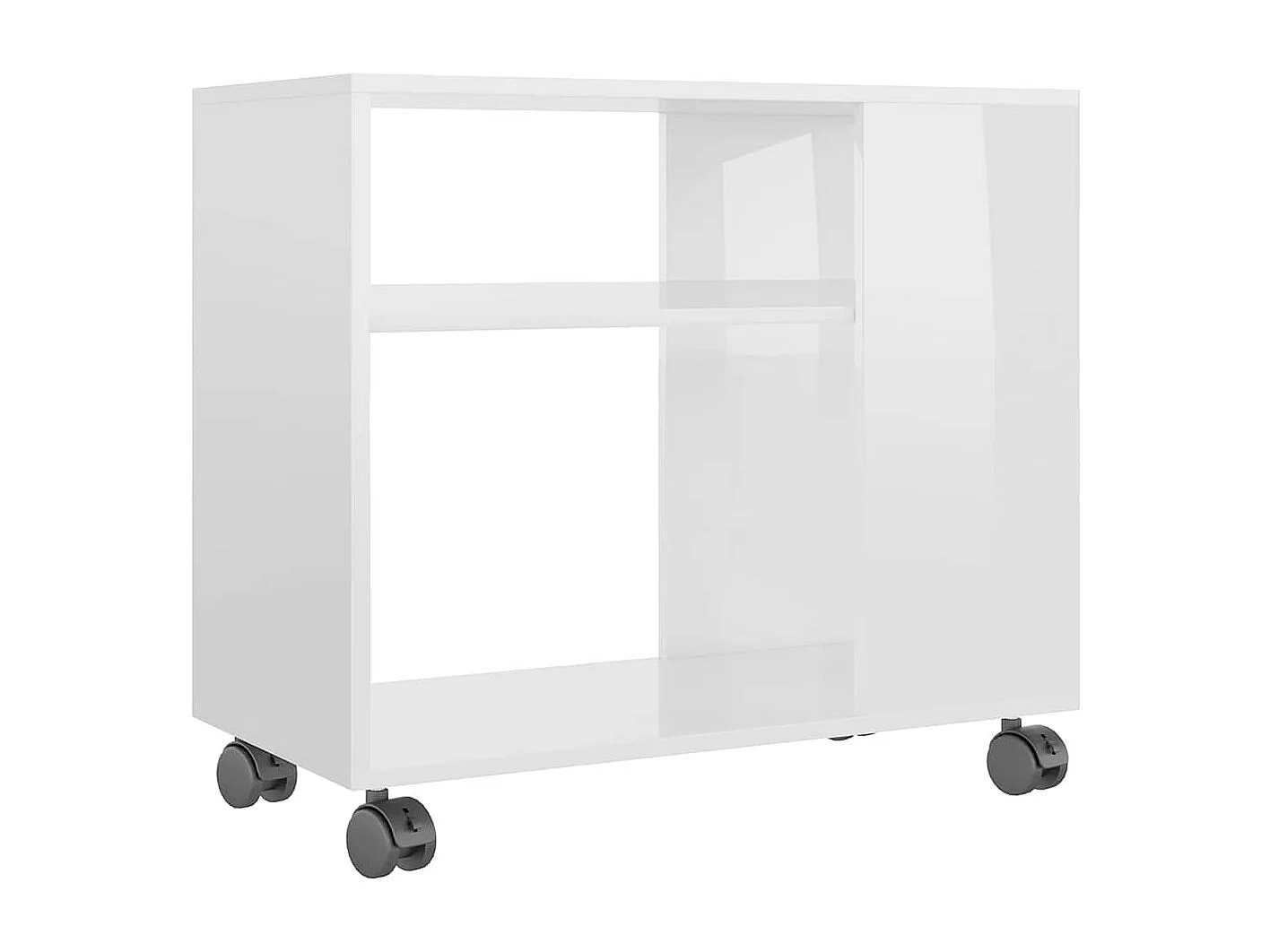 Table d'appoint Blanc brillant 70x35x55 cm Bois d'ingénierie