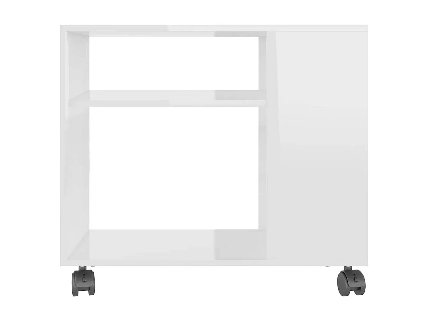 Table d'appoint Blanc brillant 70x35x55 cm Bois d'ingénierie