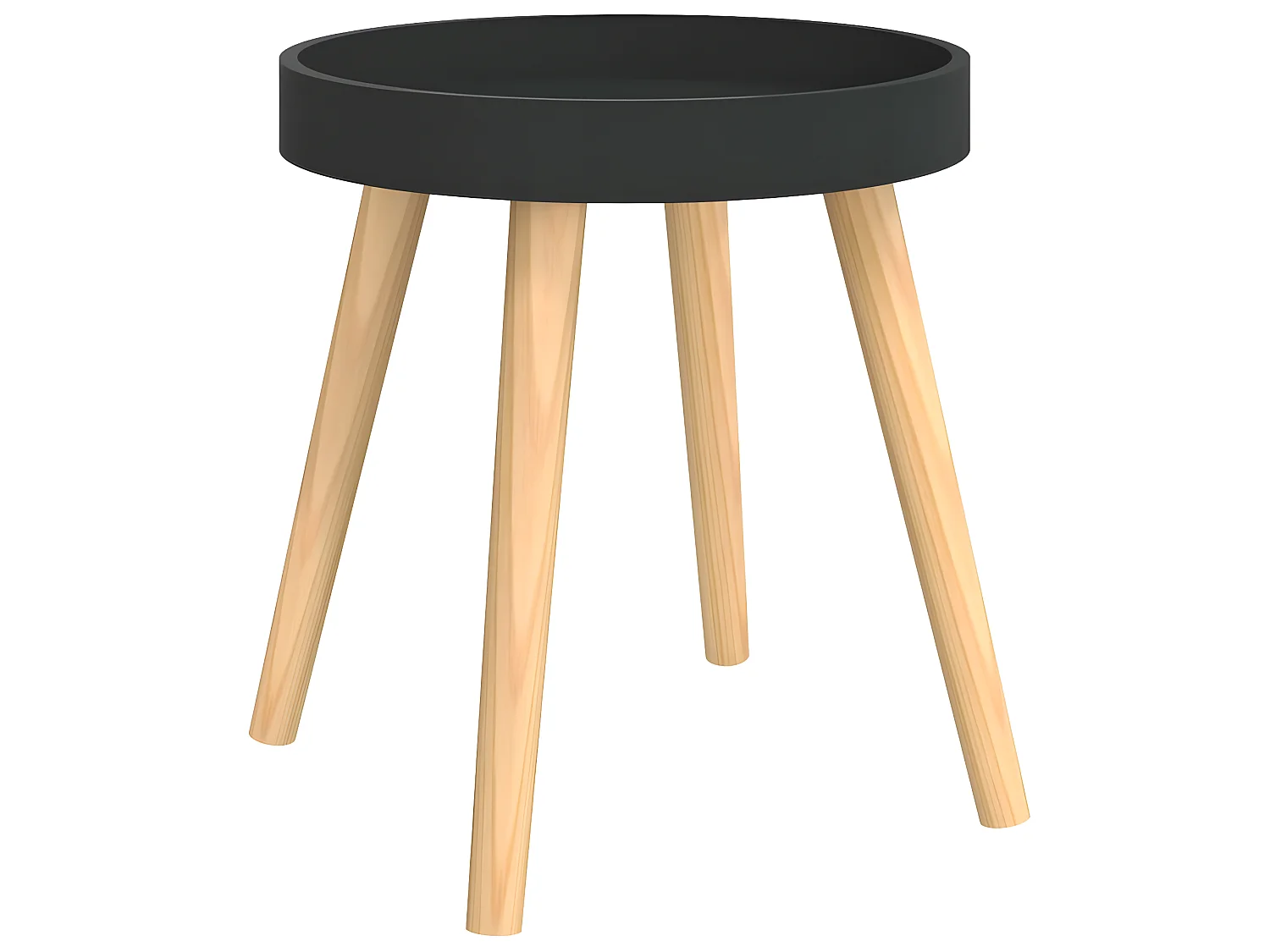 Table d'appoint Noir 38x38x40 cm Bois ingénierie et pin massif