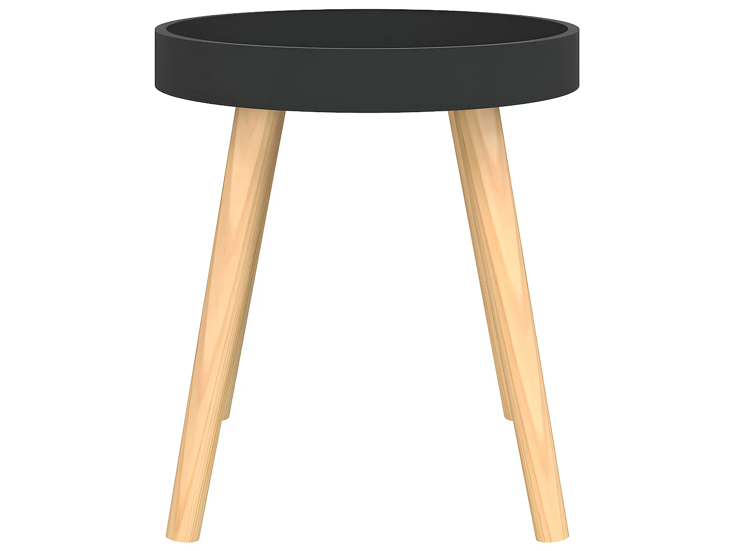 Table d'appoint Noir 38x38x40 cm Bois ingénierie et pin massif