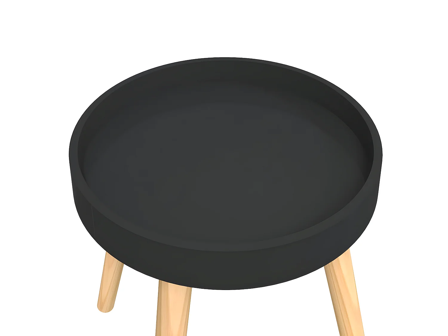 Table d'appoint Noir 38x38x40 cm Bois ingénierie et pin massif