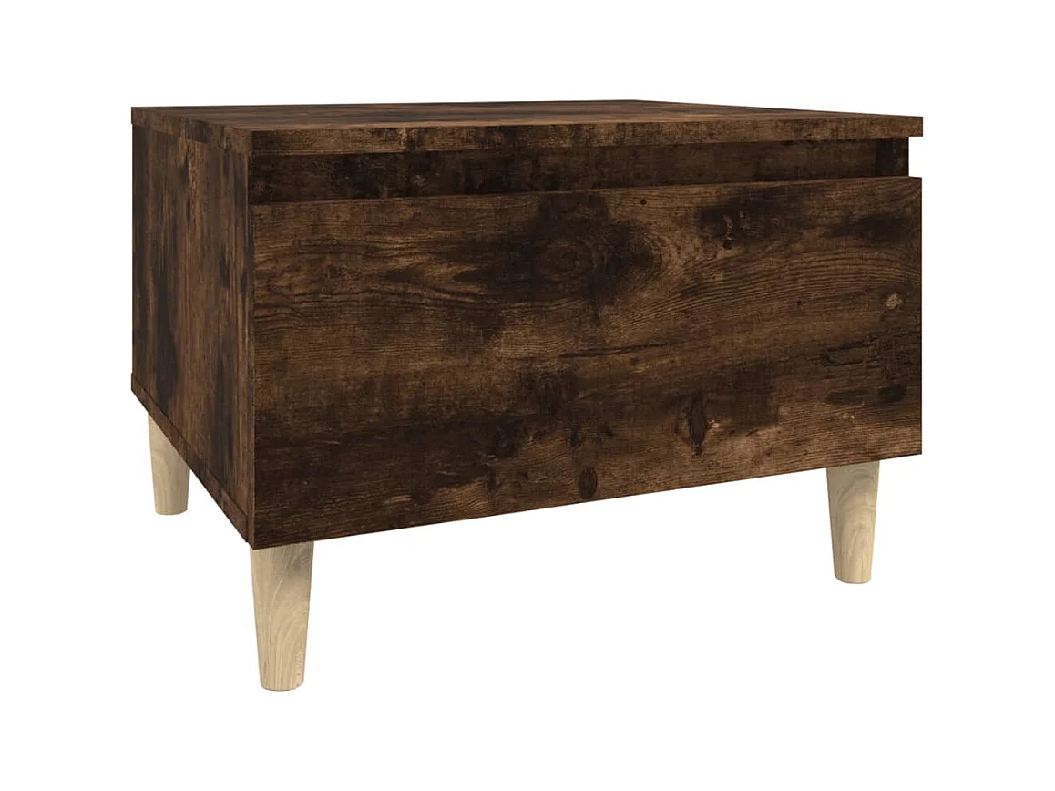 Bijzettafel 50x46x35 cm bewerkt hout gerookt eikenkleurig