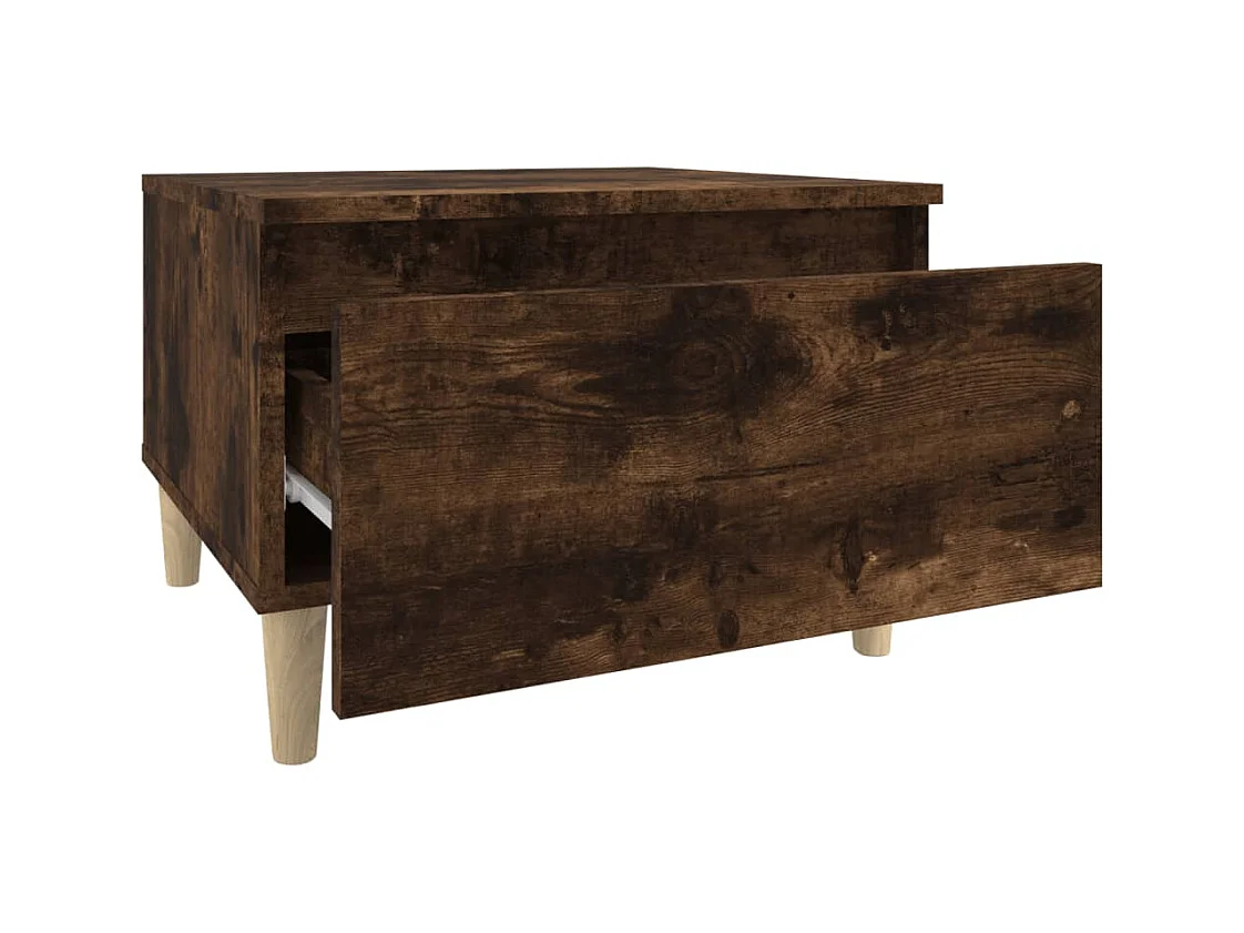 Bijzettafel 50x46x35 cm bewerkt hout gerookt eikenkleurig