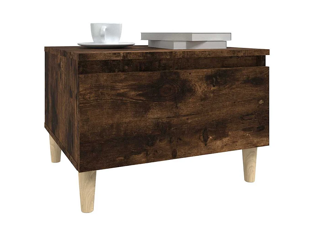 Table d'appoint Chêne fumé 50x46x35 cm Bois d'ingénierie