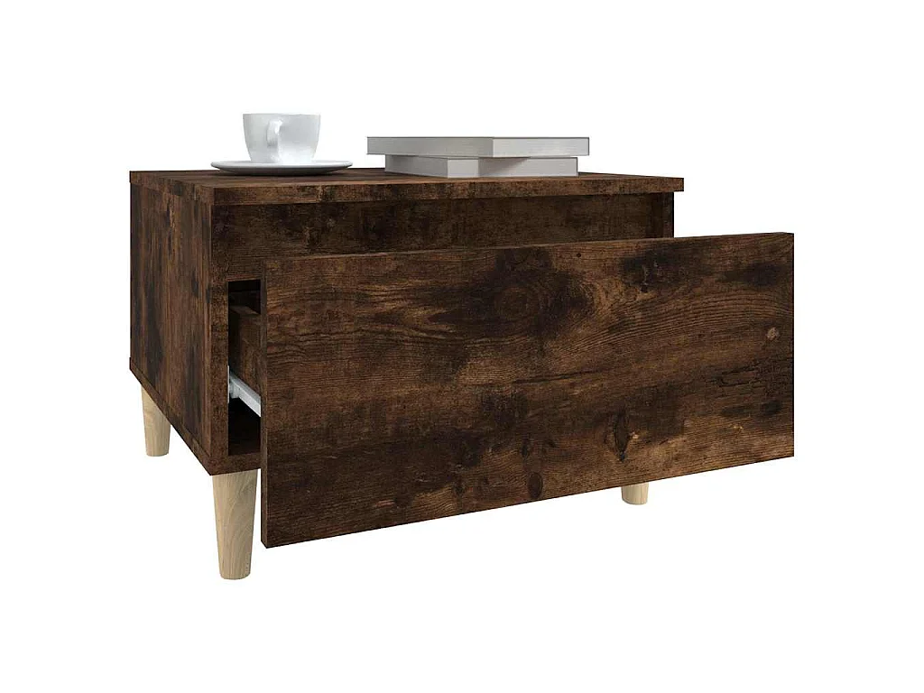 Table d'appoint Chêne fumé 50x46x35 cm Bois d'ingénierie