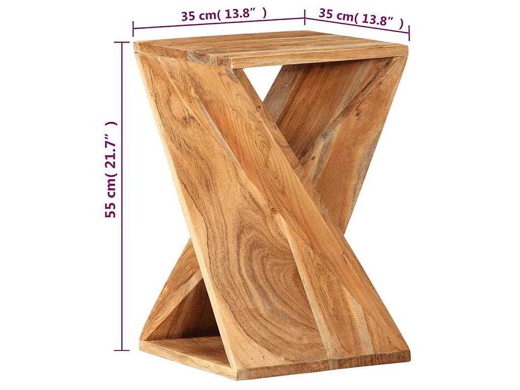 Table d'appoint 35x35x55 cm Bois massif d'acacia