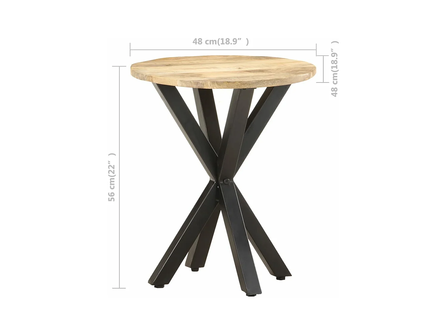 Beistelltisch 48x48x56 cm Mango Massivholz