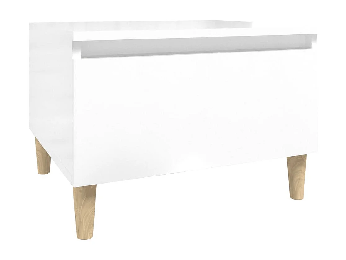 Tables d'appoint 2pcs Blanc brillant 50x46x35cm Bois ingénierie