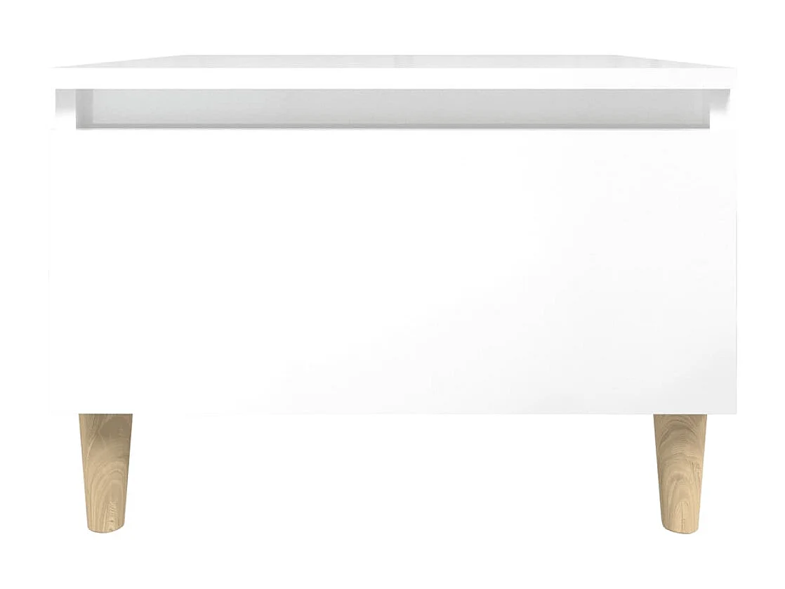 Tables d'appoint 2pcs Blanc brillant 50x46x35cm Bois ingénierie