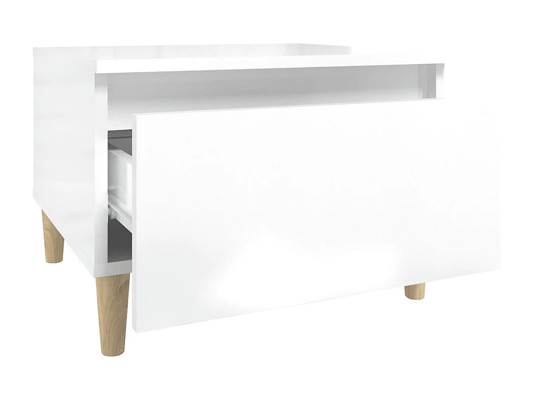 Tables d'appoint 2pcs Blanc brillant 50x46x35cm Bois ingénierie