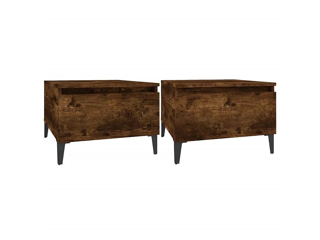 Tables d'appoint 2 pcs Chêne fumé 50x46x35 cm Bois ingénierie