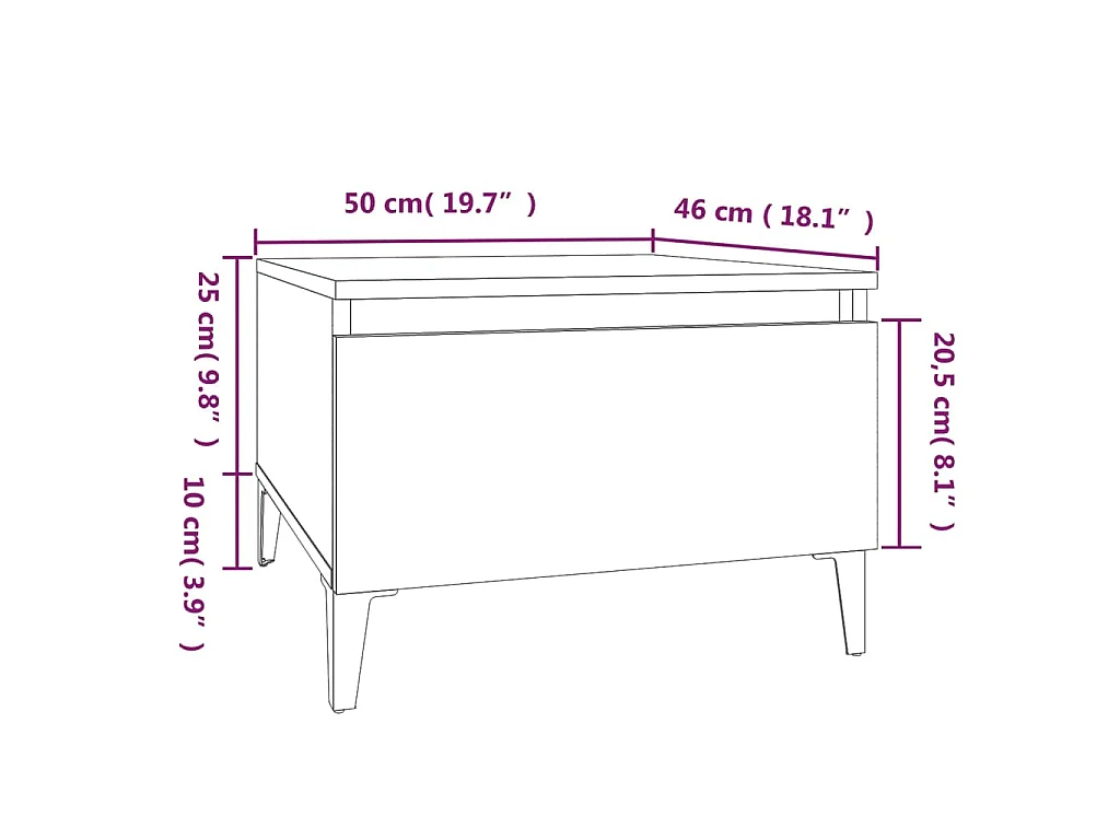 Tables d'appoint 2 pcs Chêne fumé 50x46x35 cm Bois ingénierie