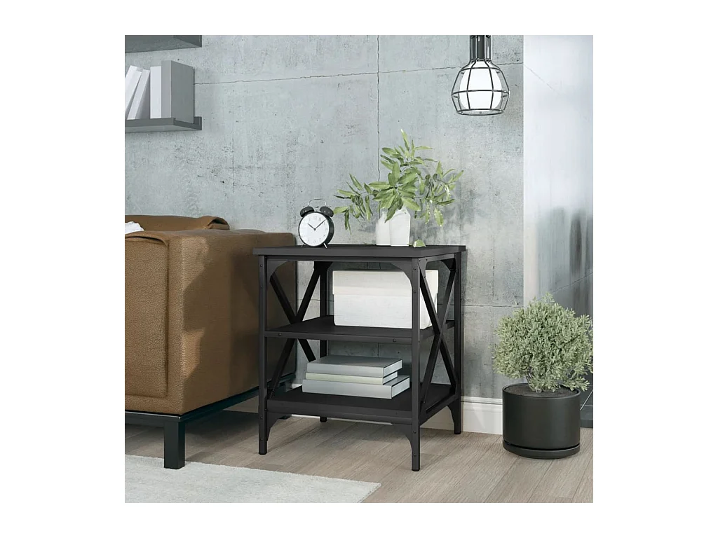 Table d'appoint Noir 40x42x50 cm Bois d’ingénierie