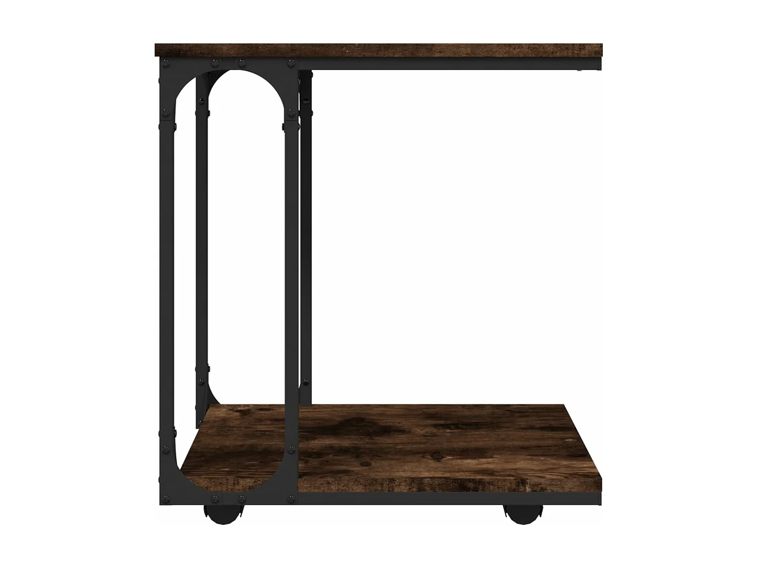 Table d'appoint à roues Chêne fumé 50x35x55,5 cm