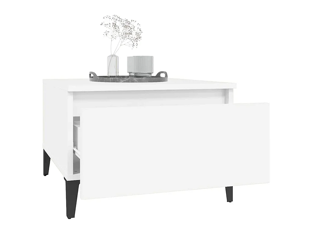 Bijzettafels 2 st 50x46x35 cm bewerkt hout wit