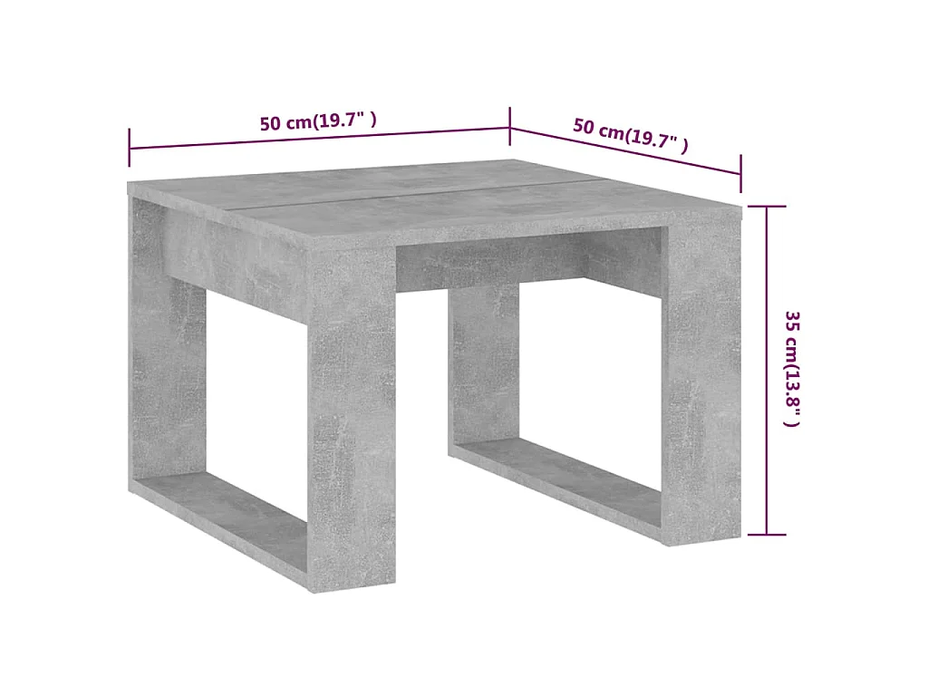 Beistelltisch Betongrau 50x50x35 cm Holzwerkstoff