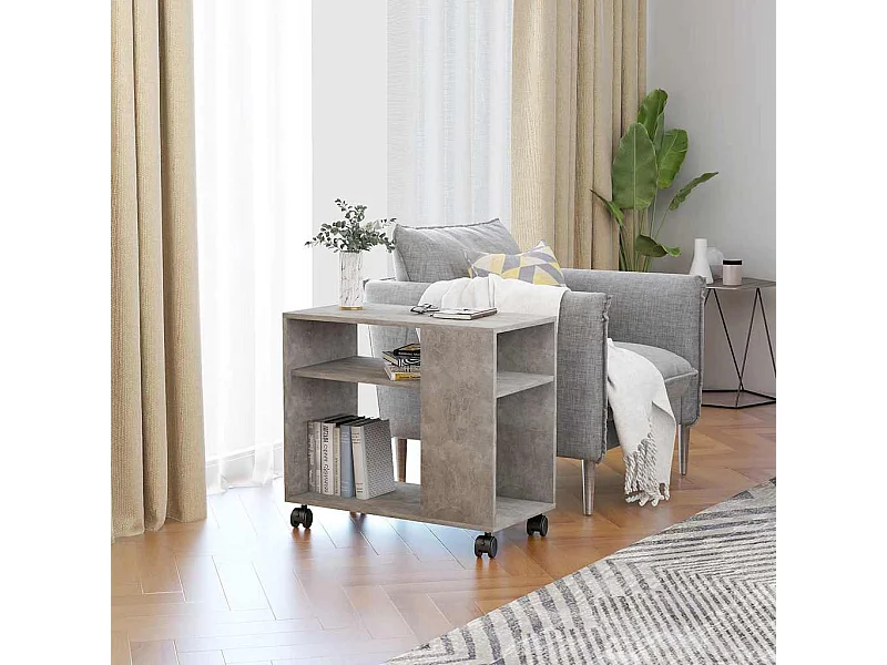 Table d'appoint Gris béton 70x35x55 cm Bois d'ingénierie