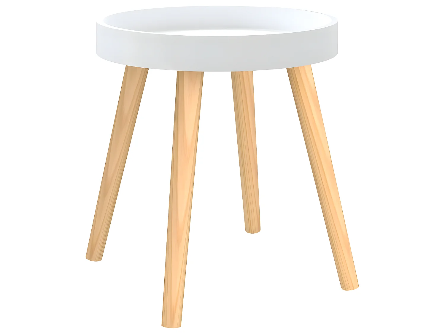 Table d'appoint Blanc 38x38x40 cm Bois ingénierie et pin massif
