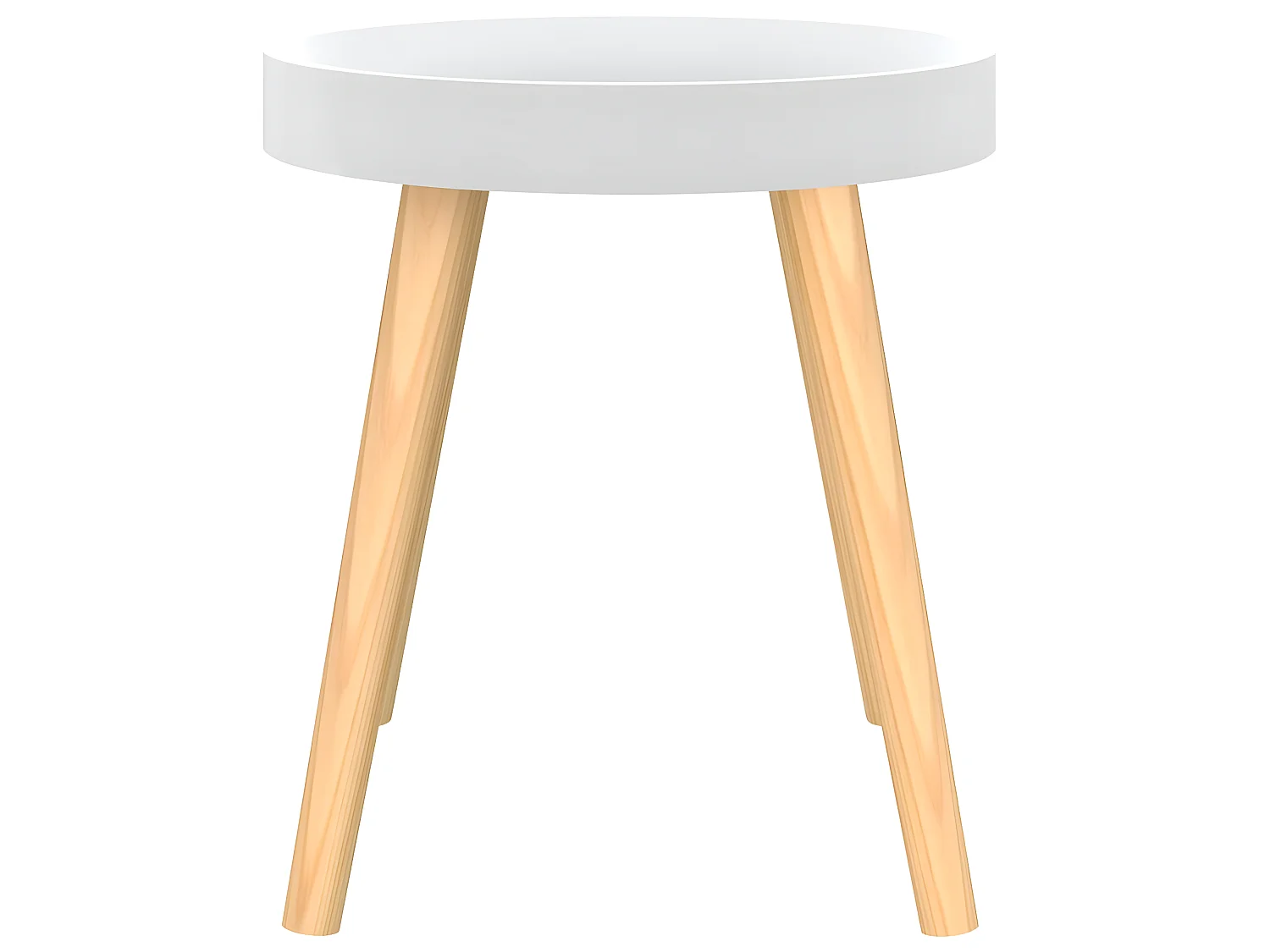 Table d'appoint Blanc 38x38x40 cm Bois ingénierie et pin massif