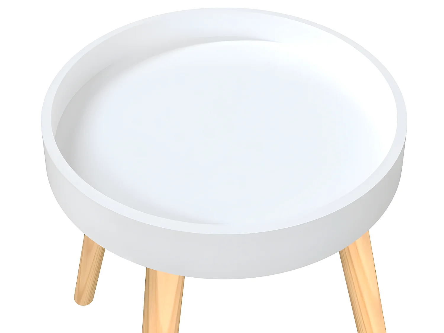 Table d'appoint Blanc 38x38x40 cm Bois ingénierie et pin massif