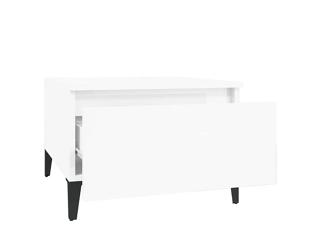 Bijzettafel 50x46x35 cm bewerkt hout hoogglans wit