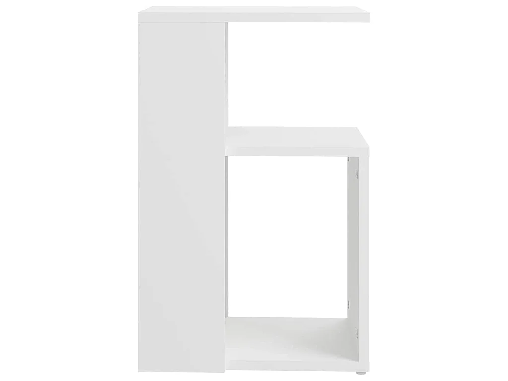 Mesa auxiliar de madera contrachapada blanco 36x30x56 cm