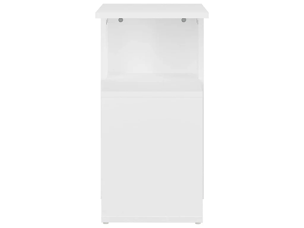 Mesa auxiliar de madera contrachapada blanco 36x30x56 cm