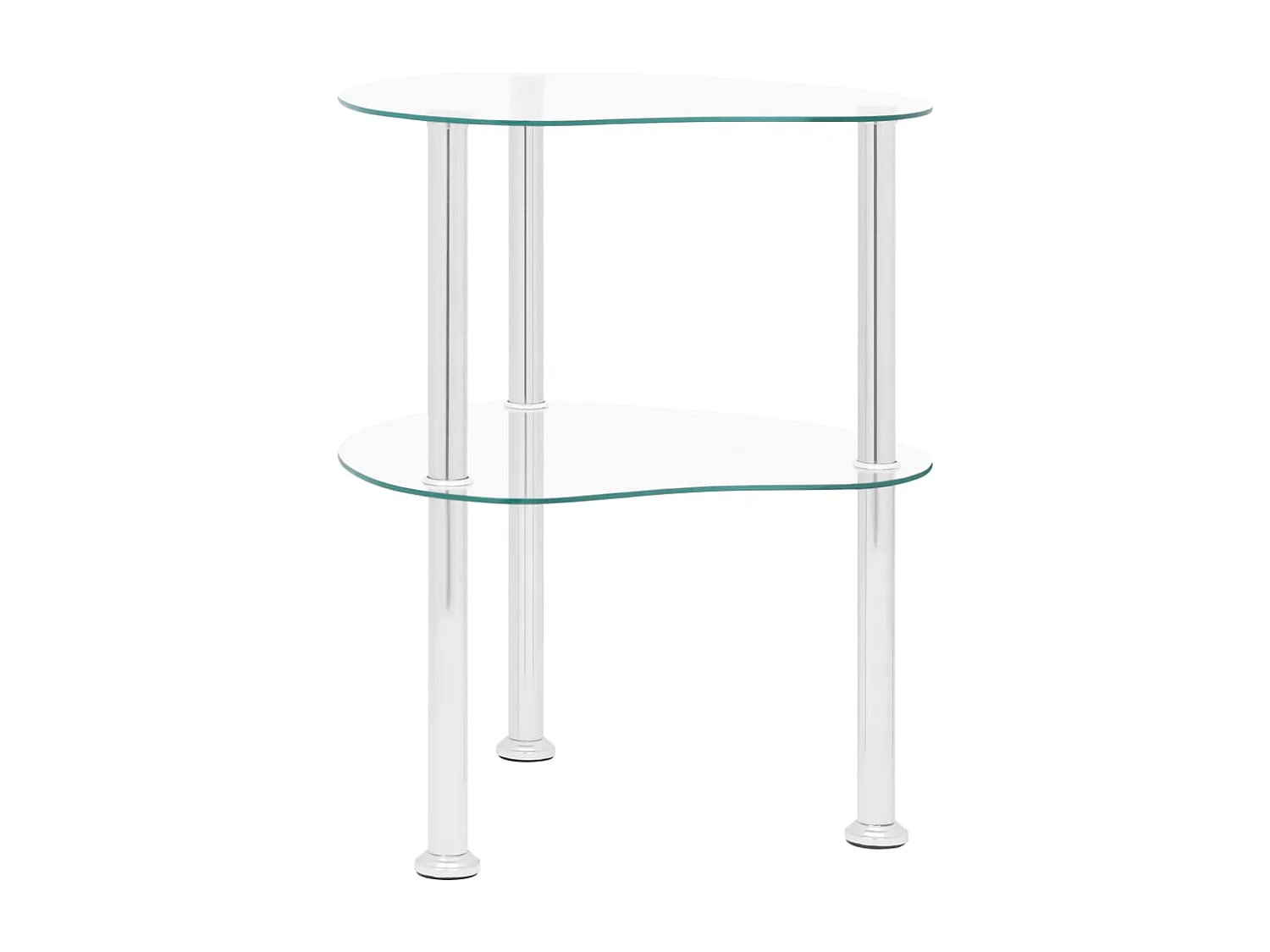 Beistelltisch mit 2 Ablagen Transparent 38x38x50 cm Hartglas