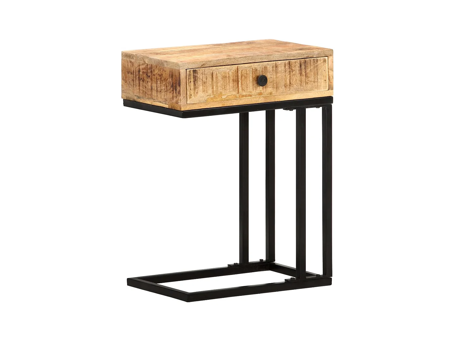 Table d'appoint en forme d'U 45x30x61cm Bois de manguier massif