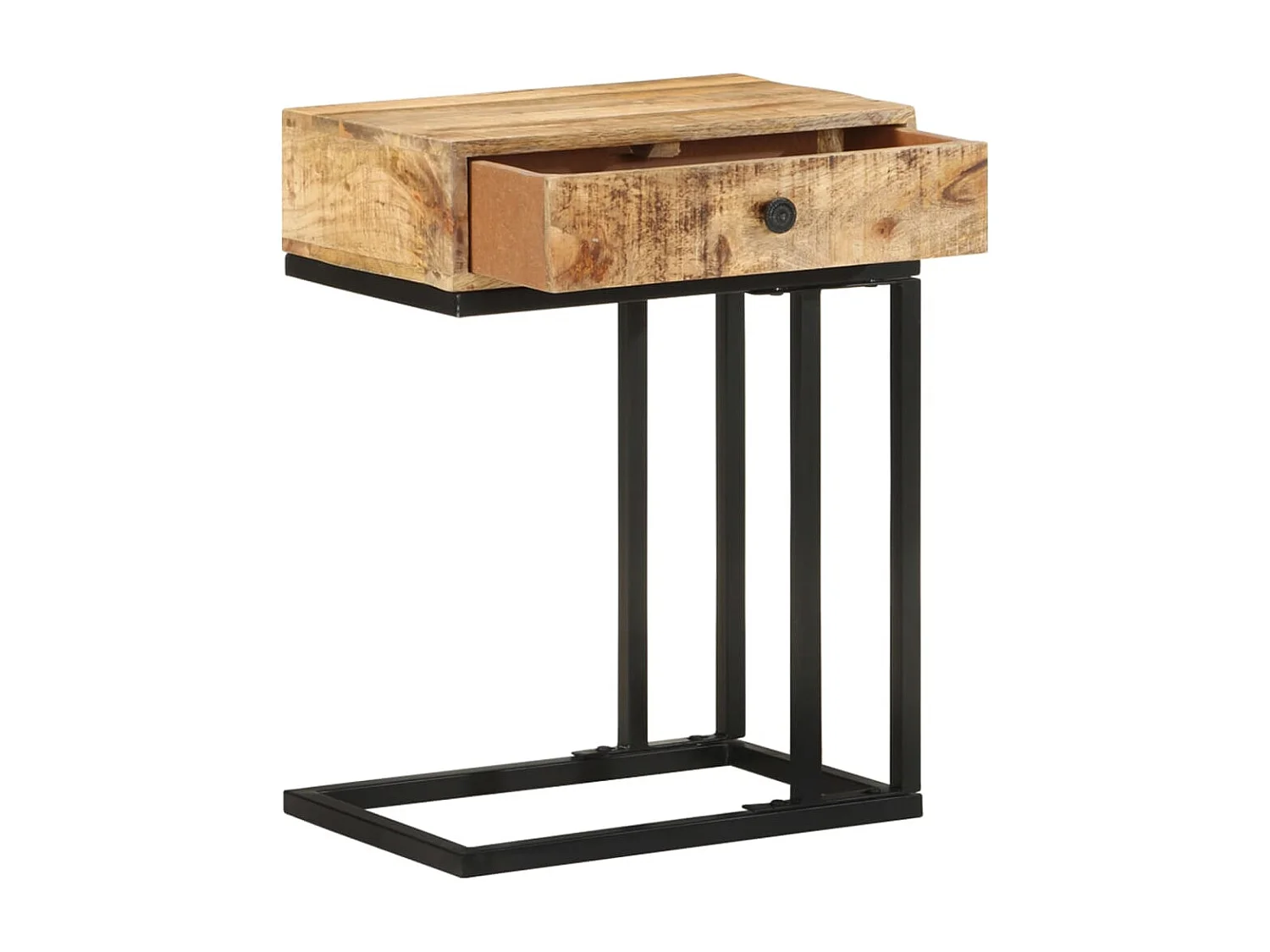 Bijzettafel U-vormig 45x30x61 cm massief mangohout