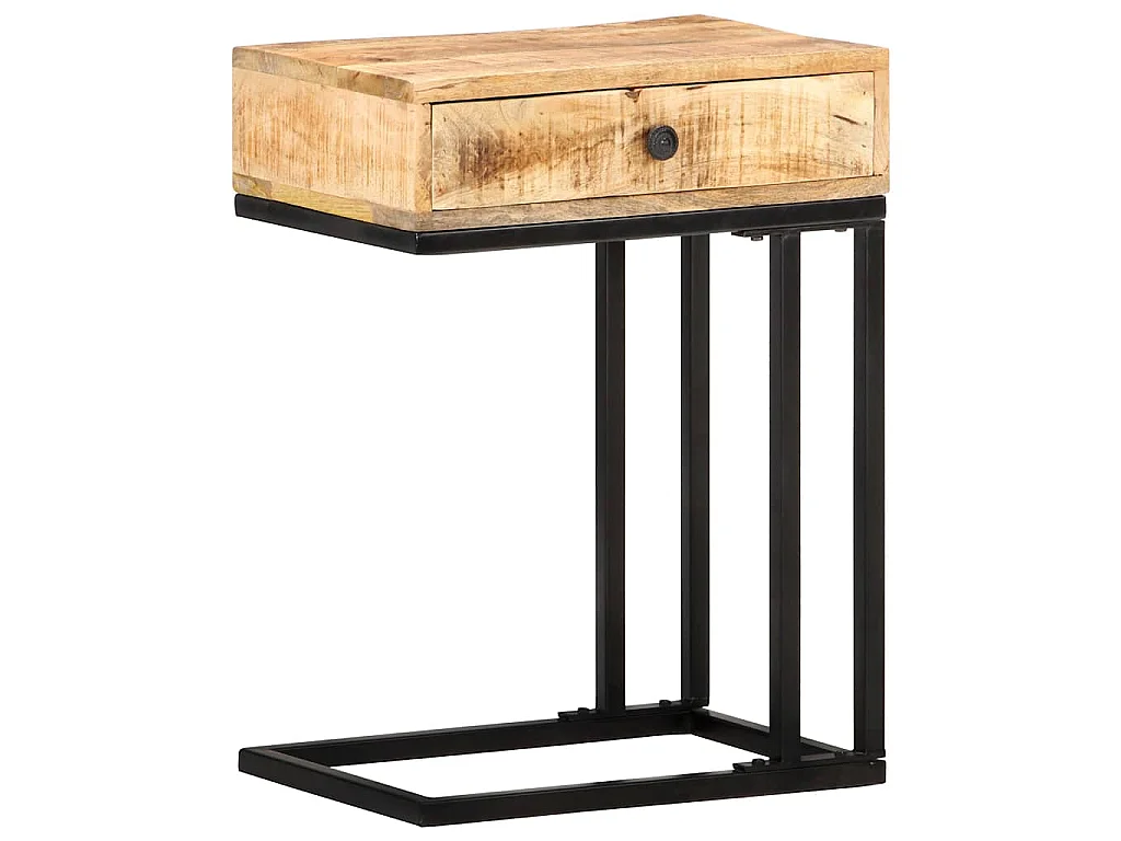 Table d'appoint en forme d'U 45x30x61cm Bois de manguier massif
