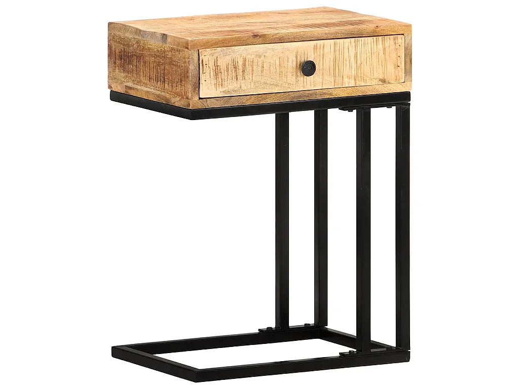 Table d'appoint en forme d'U 45x30x61cm Bois de manguier massif