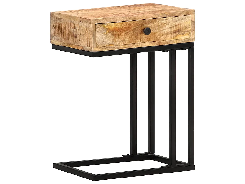Table d'appoint en forme d'U 45x30x61cm Bois de manguier massif
