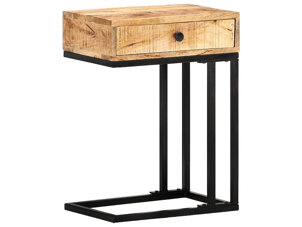 Table d'appoint en forme d'U 45x30x61cm Bois de manguier massif