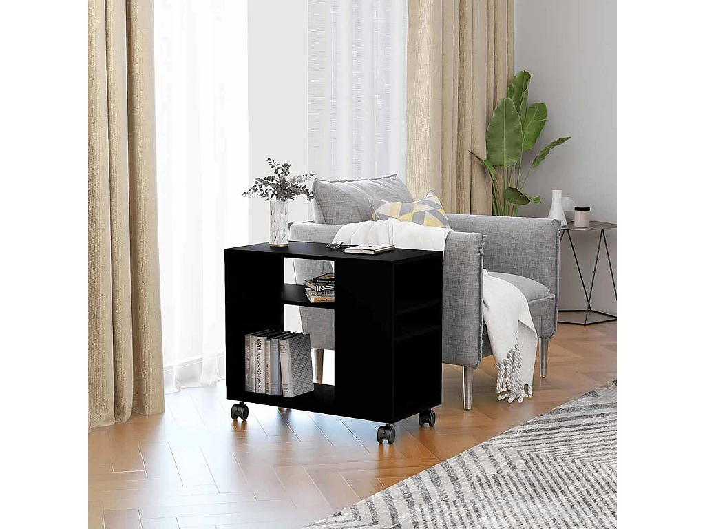 Bijzettafel 70x35x55 cm bewerkt hout zwart