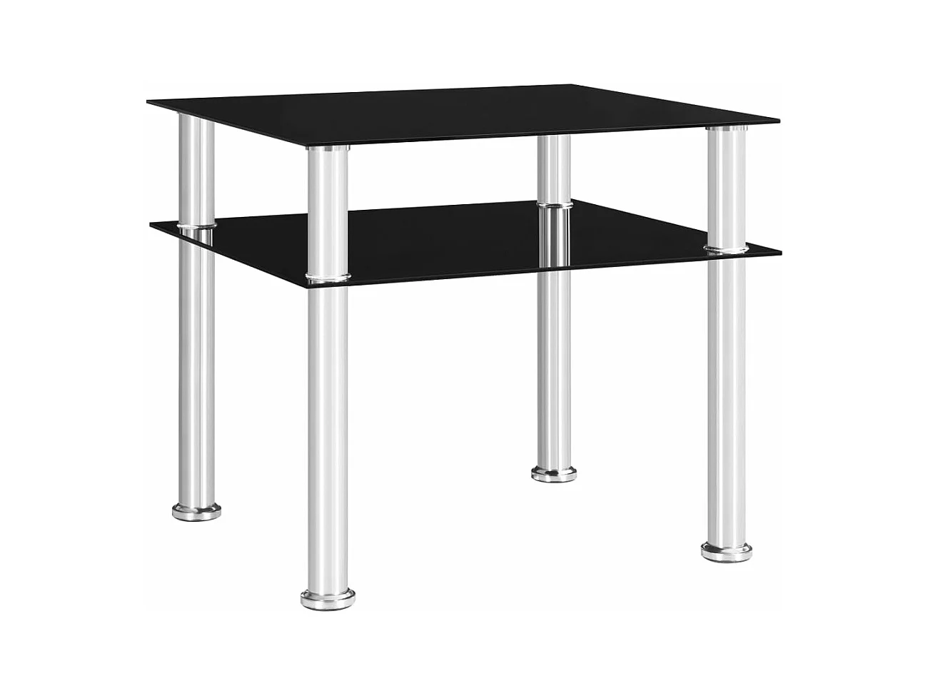 Table d'appoint Noir 45x50x45 cm Verre trempé