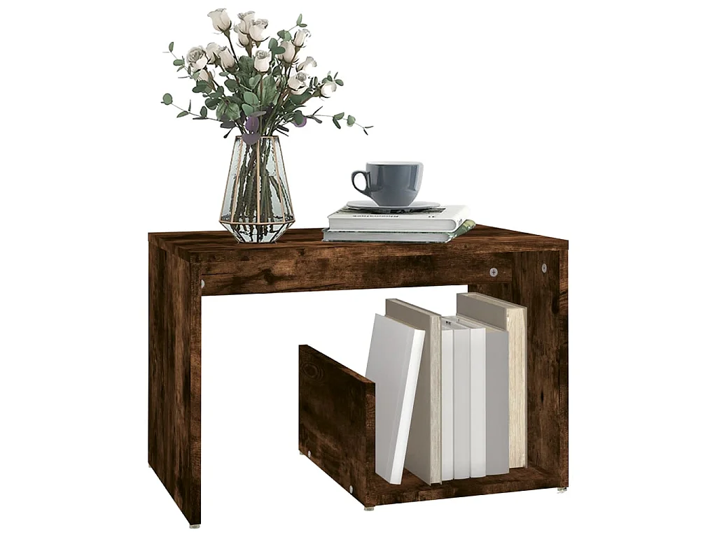 Table d'appoint Chêne fumé 59x36x38 cm Bois d'ingénierie