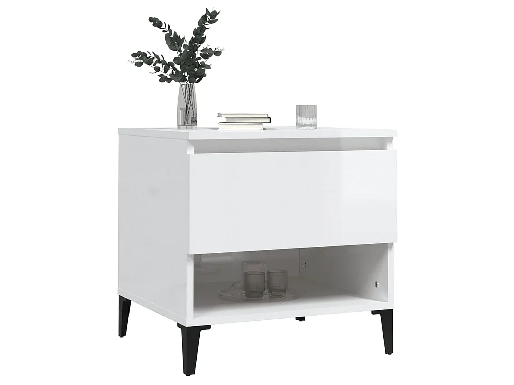 Beistelltisch Hochglanz-Weiß 50x46x50 cm Holzwerkstoff