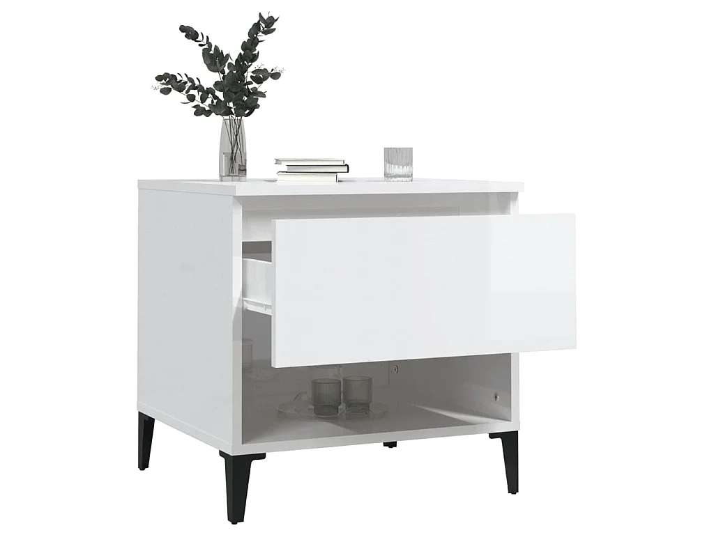 Beistelltisch Hochglanz-Weiß 50x46x50 cm Holzwerkstoff