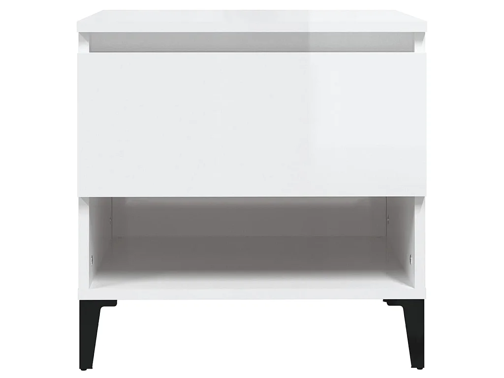 Beistelltisch Hochglanz-Weiß 50x46x50 cm Holzwerkstoff