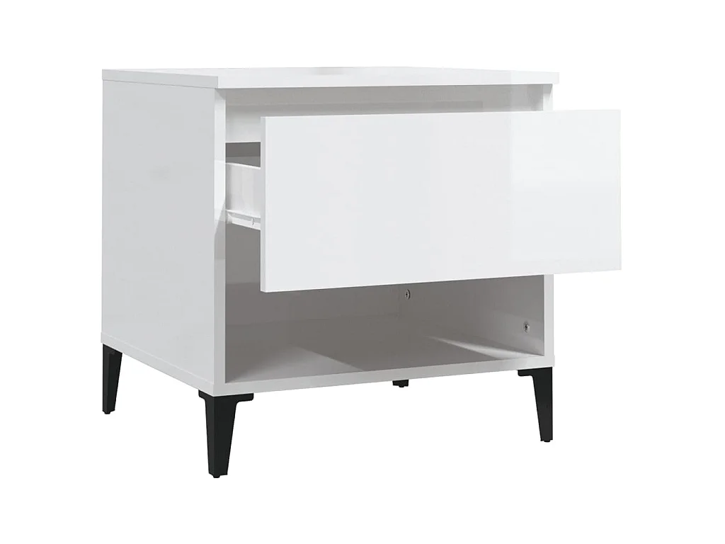 Beistelltisch Hochglanz-Weiß 50x46x50 cm Holzwerkstoff