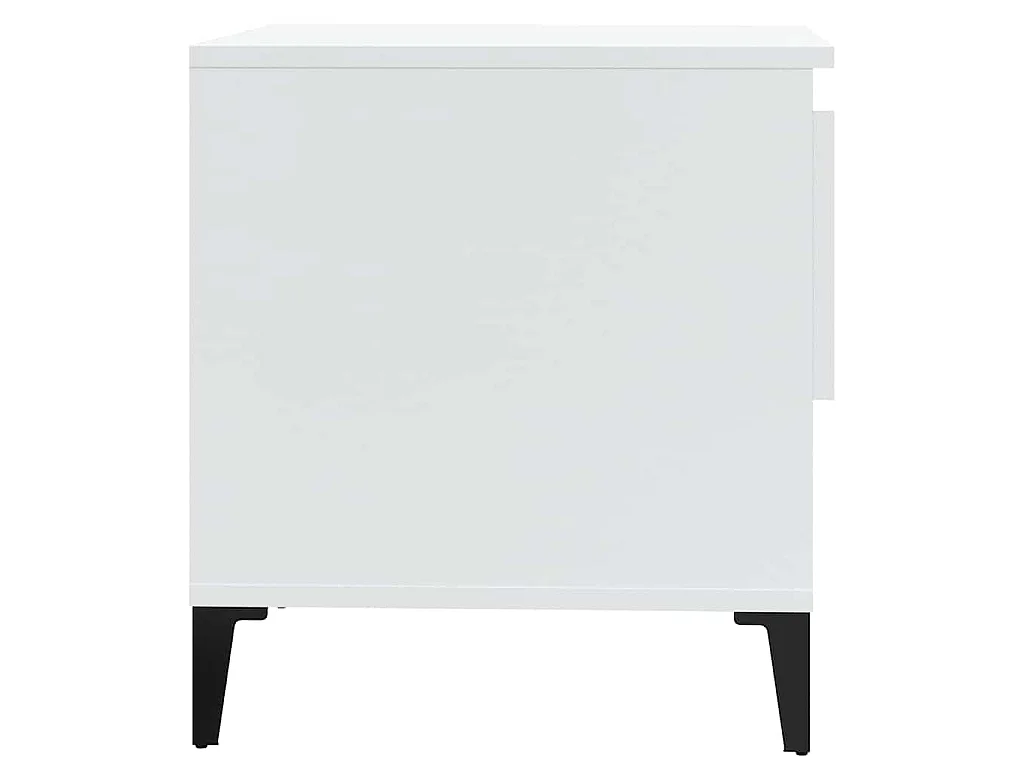 Tavolino Bianco Lucido 50x46x50 cm in Legno Multistrato