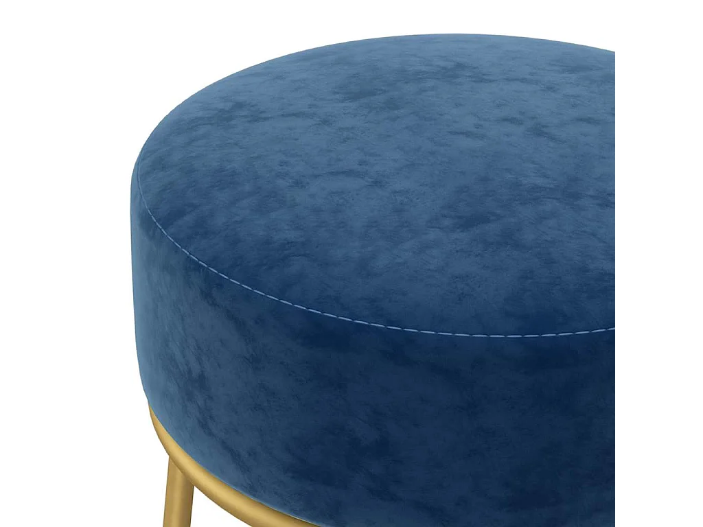Tabouret rond Bleu Velours