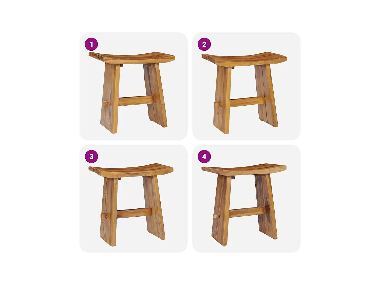 Hocker Massivholz Teak