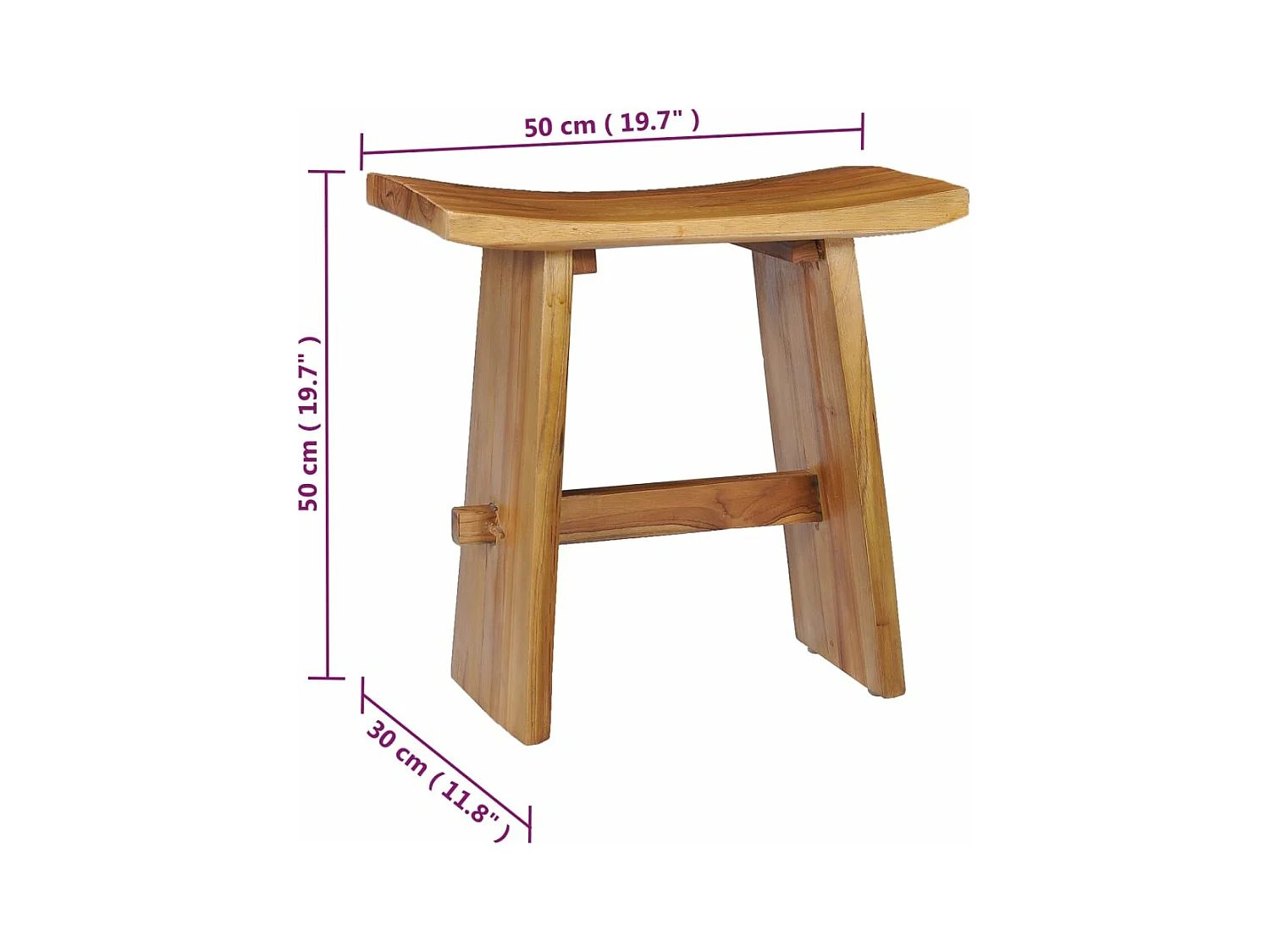 Tabouret Bois de teck massif