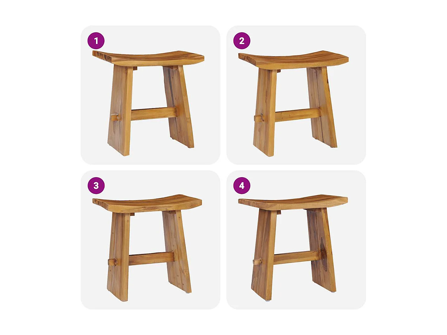 Tabouret Bois de teck massif